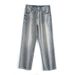 New Wide-leg Pants Men's Loose Retro Straight Jeans Men's Fattened Plus Size Washed Drape Denim Trousers Men_mkmklike.com