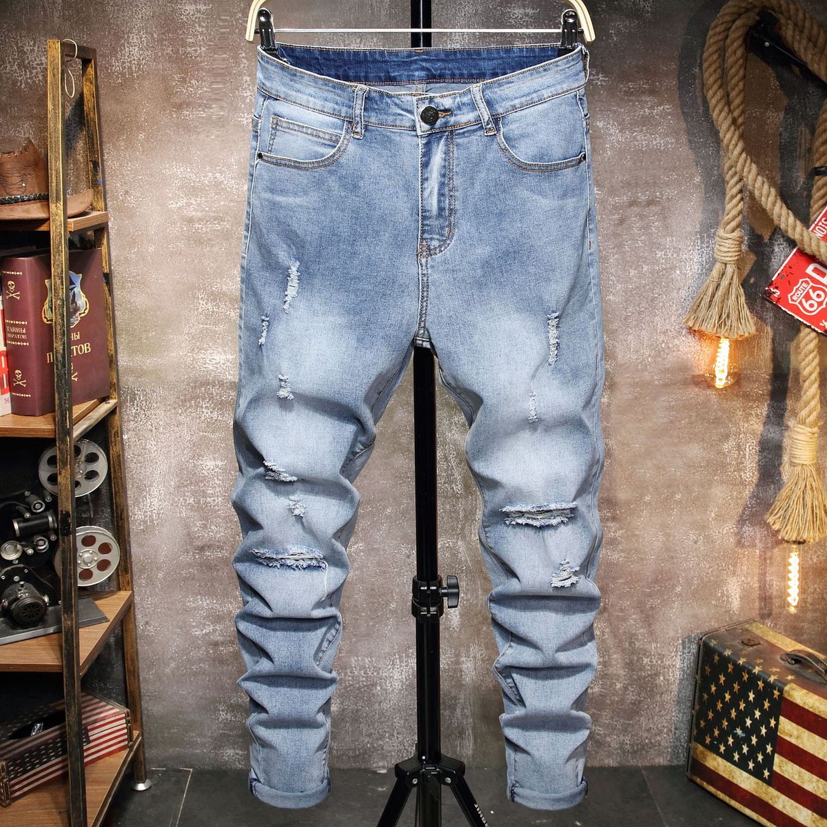 Men's Clothing Spring And Summer New Slim Jeans Tight Men's Trousers_mkmklike.com