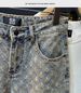 Spring Fashion Casual Retro Men's Denim Shorts High Waist Straight Loose Fit Versatile Distressed Scratched Jeans_mkmklike.com