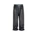 Men's Clothing Coated TrousersUnisex High Street Straight Mud Dyed Damaged Washed Distressed Jeans Trend_mkmklike.com