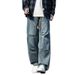 American Pleated Jeans Men's Summer Thin High Street Loose Youth Breathable Casual Straight Leg Work Pants_mkmklike.com