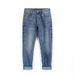 New Four Seasons Versatile Washed Jeans Men's Fattened Plus Size Elastic Small Straight Jeans Men's Foreign Trade Men's Clothing_mkmklike.com