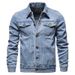 Northfold 2024 Autumn Winter European Size Denim Jacket Cotton Fashion Casual Slim Fit Men's Coat Versatile Trendy_mkmklike.com