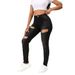 Women's Clothing Black Ripped Jeans Women's Elastic New Tight Elastic Slim Fashion Slim Fit Pants_mkmklike.com