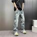 Men's Clothing Casual Washed Denim Jeans Loose Fit Versatile Relaxed Fit Washed Jeans – Classic Straight-Leg Denim Pants For Casual Comfort (XL-3XL)_mkmklike.com