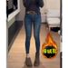 ELLE Plus Size High Waist Jeans Women, Autumn And Winter Fleece Lined Thickened Nine-point Skinny Pants, Slimming Elastic_mkmklike.com