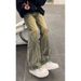 "Men's Vintage Distressed Wide-Leg Jeans – Patchwork & Tie-Dye Design | 90s Retro Relaxed Fit With Flared Hem"_mkmklike.com