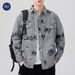 Muqiu Wear 2025 Spring And Autumn New Denim Men's Loose Jacquard Long Sleeve Casual Rascal Shirt Coat_mkmklike.com