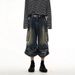 Men's Utility Cargo Denim Shorts Relaxed Fit Multi-Pockets Distressed Wash Mid-Rise Polyester Blend Sizes M-3XL_mkmklike.com