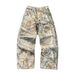 2025 Summer Washed New Camouflage Pants Tree Branch Men's American Style Distressed Wide-Leg Loose Straight Jeans_mkmklike.com