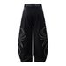 Inverted Wear Personality High Street Totem Embroidery Scimitar Jeans Men's Niche Design Loose Wide-Leg Pants Trendy_mkmklike.com