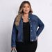K Large Size Women's Fashion New Denim Long Sleeved Top Jacket_mkmklike.com
