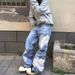Men's Clothing Japanese Street Style, Niche Patchwork Straight Leg Jeans For Men, New Artistic And Stylish, Trendy And Simple._mkmklike.com