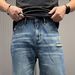 Men's Premium Vintage Washed Distressed Jeans – Relaxed Straight-Leg Denim Pants With Artful Rips & Fading (Retro Blue)_mkmklike.com