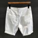 Men's Clothing Street Fashion White Ripped Denim Shorts Casual Trend Summer Scratched Beggar Five Points_mkmklike.com