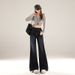 American Retro Style Fleece-lined Flared Jeans For Women, New Autumn And Winter High-waisted Slimming Stretchy Versatile_mkmklike.com