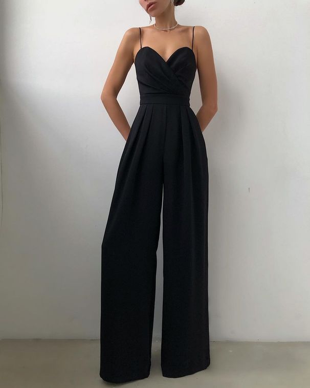 Women's Sling Waist Straight Floor-length Minimalist Sleeveless Jumpsuit Spring And Summer New Product_mkmklike.com