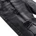 Men's Clothing Black Ripped Jeans Men's Slim Fit Ripped Jeans - Distressed Black Denim Pants With Mid-Rise Waist & Stretch Comfort For Streetwear_mkmklike.com