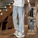 Men's Straight Leg Jeans Loose Fit Wide Leg Casual Pants Thin Style Youth Summer 2024 New Arrival_mkmklike.com