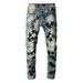 American Trend Jeans Men's Youth Elastic High Craftsmanship Sticky Skin Stars Slim Men's Small Feet Jeans 694_mkmklike.com