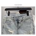 Summer Men's Scratched Broken Denim Shorts Men Fashion Brand Beard Splice Stretch Ripped Short Jeans Pants_mkmklike.com
