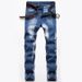 "Men's Stretch Straight Fit Jeans – Classic Washed Denim In Dark & Light Blue (Sizes 28-42)"_mkmklike.com