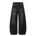 Men's Clothing Men's Vintage Washed Black Distressed Denim Jeans - Retro Cat Whisker Design, Loose Fit, Straight Leg, Mid Rise, Cotton Blend_mkmklike.com