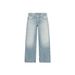 Women's Low Rise Casual Jeans Washed Whiskered Straight Leg Wide Leg Pants_mkmklike.com