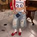 High-Waisted Straight Leg Distressed Denim Capri Pants Flowy Fit Casual Summer Shorts American Streetwear for Men And Women plus Size_mkmklike.com
