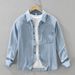 Retro Denim Long Sleeved Shirt For Men, Fashionable And Versatile, Artistic And Casual Loose Top_mkmklike.com