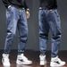 Jeans Brand Harlan Loose Straight Tube Trendy Work Clothes Versatile Leg Tight Men's Large Pants Men_mkmklike.com