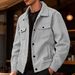 European And American Cross-Border Corduroy Single-Breasted Casual Sports Trend Pocket Jacket Men's Turn-Down_mkmklike.com