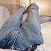 Women's Clothing Autumn Slim Fit Straight Leg Jeans For Plus Size Women Wide Leg Pants Stylish And Versatile Pear Shaped_mkmklike.com