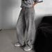 Men's Clothing Loose Wide Leg Floor Length Pants Vintage Washed Gray High-Waisted Wide-Leg Jeans For Women – Street Style Loose Fit Long Pants_mkmklike.com
