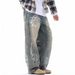 Men's Clothing Urban Relaxed Fit Jeans For Men | 80% Cotton Straight Leg Pants | Washed Taupe Graffiti Style | Comfort Stretch (S-XXL)_mkmklike.com