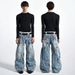 Vintage Streetwear Y2K High Waist Loose Straight Leg Jeans For Women With Cherry Blossom Embroidery, Retro American Style, Comfortable & Stylish_mkmklike.com