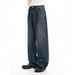 Nordmann Original Korean Version Men's Loose Straight Dark Blue Vintage Washed Jeans Distressed Trendy Brand Versatile Wide-Leg_mkmklike.com