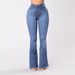 2026 European And American Popular Women's Jeans Slim-fitting High-waisted Buttocks Flared Pants Spot Wholesale_mkmklike.com