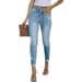 Cross-border 2025 European And American Stretch Denim Jeans Women, Long Ripped Mid-waist Skinny Pants For Sexy Girls_mkmklike.com