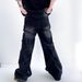 Nordmann European And American Style Retro Washed Deconstructed Patchwork Jeans For Men Hip Hop High Street Straight Wide-Leg_mkmklike.com