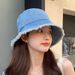 Hot Sale Korean Summer Sun Vintage Denim Bucket for Women Raw Edge Panama Girls Beach Travel Outdoor Reversible Fisherman Hat_mkmklike.com
