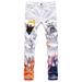 Men's Slim Fit Stretch Denim Jeans White Colorful Print Skull Trendy Street Style Station Menswear_mkmklike.com