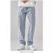 Hong Kong Style Men's Solid Color Solid Color Jeans Hip Hop High Street Ruffian Handsome Trousers_mkmklike.com