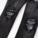 Trendy Brand Men's Cashew Flower Ripped Patch Men's Jeans Men's Splicing Slim And Thin Casual Pants 8666_mkmklike.com