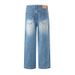 Men's Oversized A-Line Jeans - High Street Drop Cuff Denim Pants, Vintage Washed Loose Fit Trousers For Casual Streetwear_mkmklike.com