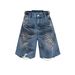 Men's Clothing Men's And Women's Spring And Summer Pleated Washed Wrinkled Dirty Dyed Denim Shorts Unisex Ripped Cat Whisker Pants_mkmklike.com