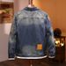 Autumn Winter New Worn Motorcycle Denim Fashionable And Trendy Brand Lapel Scraped Long Sleeved Jacket For Men_mkmklike.com