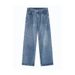 Men's High-Waisted Wide Leg Jeans – Oversized Straight Cut With Dragging Hem Multi-Pocket Utility_mkmklike.com