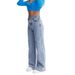 Women's Classic Blue Flared Jeans | Mid-Rise Bootcut | Vintage Wash Denim | Comfortable Loose Fit | Casual & Office Wear_mkmklike.com