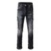 Men's Boot Cut Jeans Multi Pockets Cargo Black Cotton Denim Pants Streetwear Slim Flared Trousers_mkmklike.com